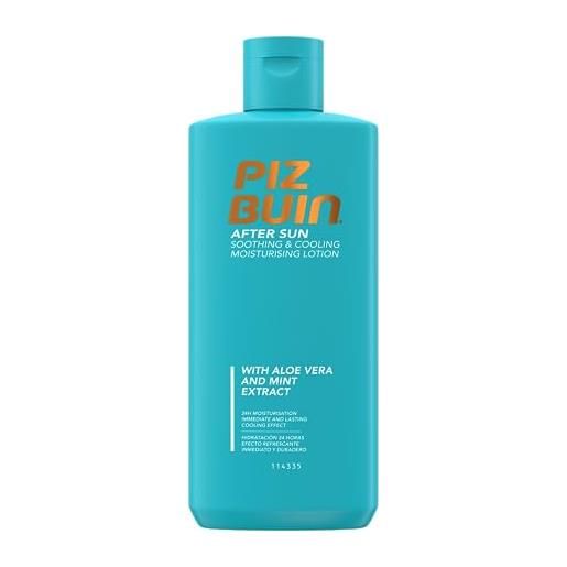 Piz Buin - lozione doposole, idratante lenitiva e rinfrescante, con aloe vera, 200 ml