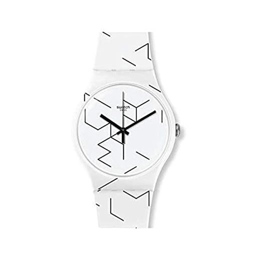 Swatch orologio analogico quarzo unisex adulto con cinturino in silicone suow164