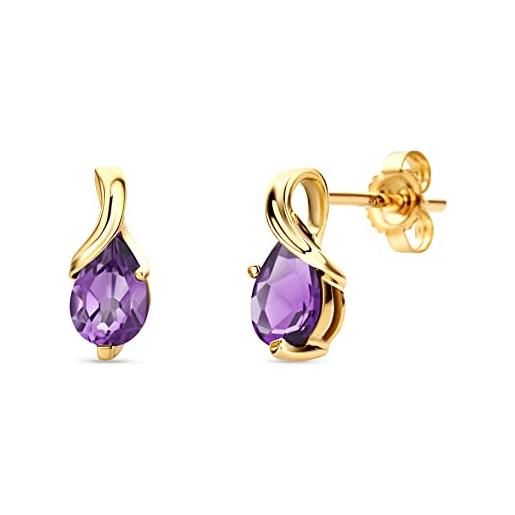 Orovi Orecchini Pendenti Donna In Oro 14kt Vero Con Perle D'Acqua Dolce 8-8.5mm - Fatte A Mano In Italia, Ipoallergenici