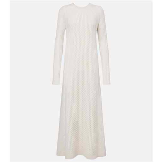 Lisa Yang abito lungo nyla in cashmere a trecce