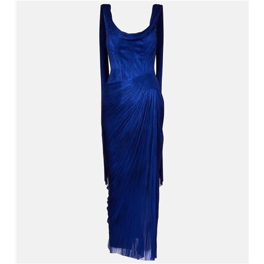 Maria Lucia Hohan abito bustier faye in tulle di seta metallizzata