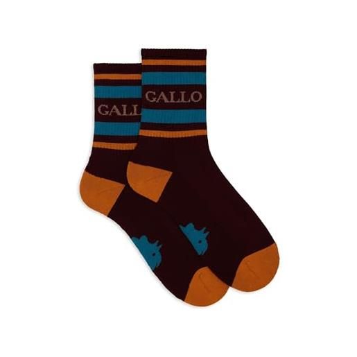 Gallo calze corte unisex spugna di bordò con righe e scritta