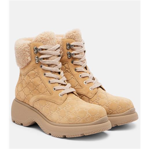 Gucci anfibi yaga gg in suede