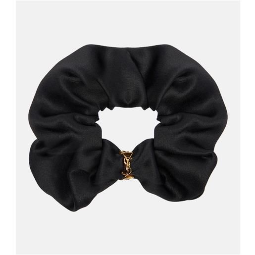 Saint Laurent scrunchie cassandre in raso di seta