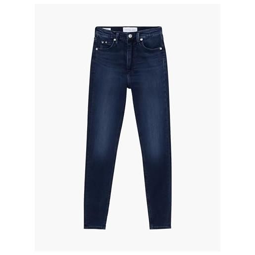Calvin Klein jeans high rise super skinny ankle j20j221586 pantaloni, denim (denim dark), 34w donna