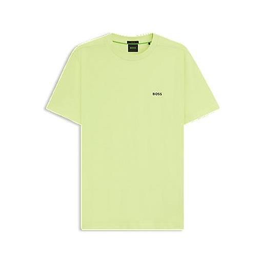 BOSS t-shirt in cotone elasticizzato con logo, calce