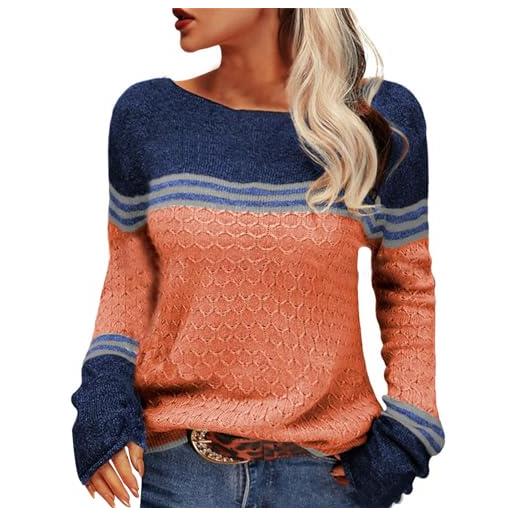 Generico maglia donna curvy manica lunga casual moda girocollo tops sweatshirts invernali primavera felpa primaverile donna felpa moda bluse per l'autunno inverno