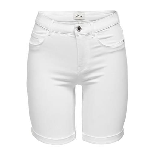ONLY onlrain life mid - pantaloncini lunghi da donna, taglia m, colore: bianco