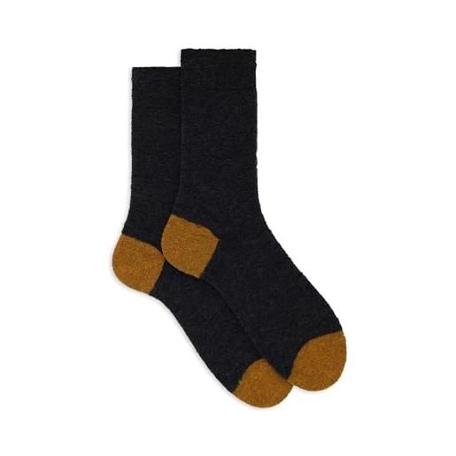 Gallo calze corte uomo bouclé grigio tinta unita e contrasti