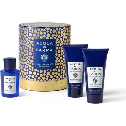Acqua Di Parma blu mediterraneo set regalo holiday collection mirto di panarea