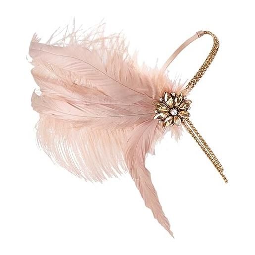 BESPORTBLE pezzo fascia di rosa copricapo nuziale accessori per la sposa ospite arco nozze accessorio per per le donne accessori per da festival piuma artificiale