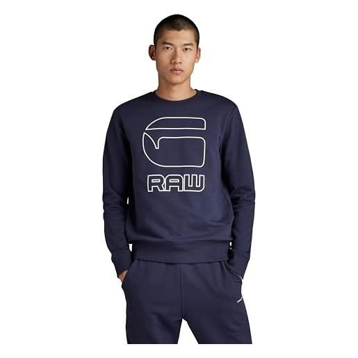G-STAR raw felpa graphic graw, blu (sartho blue d20021-a613-6067), m