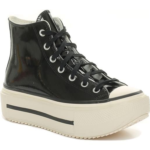 Converse sneakers Converse chuck taylor all star lift double stack platform patent leather nero bianco