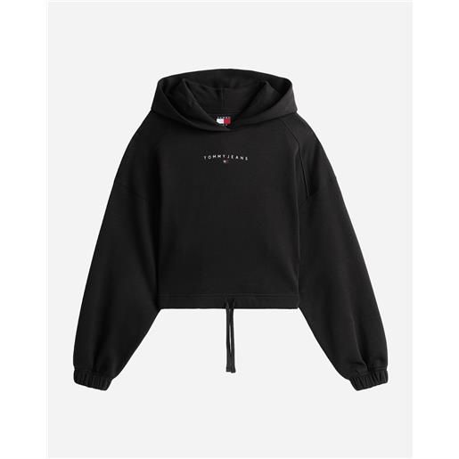 Tommy Hilfiger logo linear w - felpa - donna - nero
