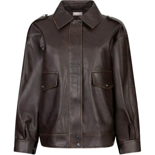 Liu Jo giaccone donna in tessuto spalmato marrone 42