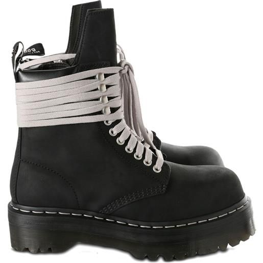 Dr. Martens x Rick Owens anfibi quad sole steel toe - nero