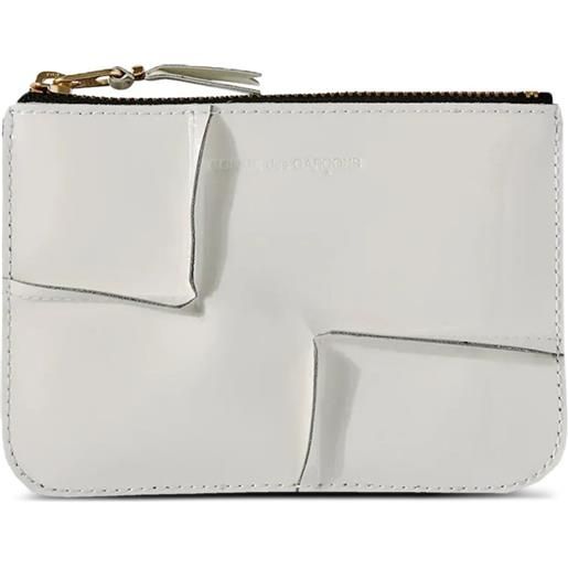 Comme Des Garçons Wallet portafoglio reversed hem con zip - bianco