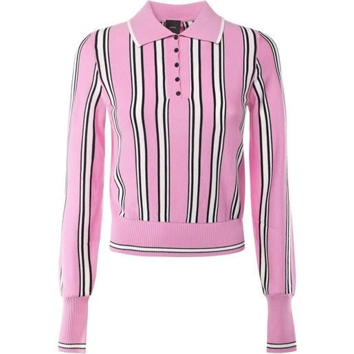 PINKO polo a righe - rosa