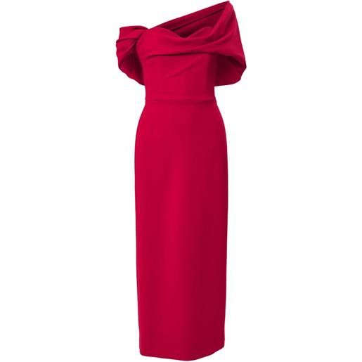 Carolina Herrera abito midi con spalle scoperte - rosso