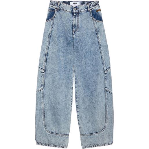 MSGM jeans con design a inserti - blu
