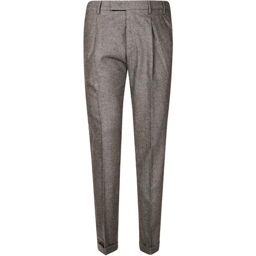 PT Torino pantaloni plissettati con motivo a spina di pesce - grigio