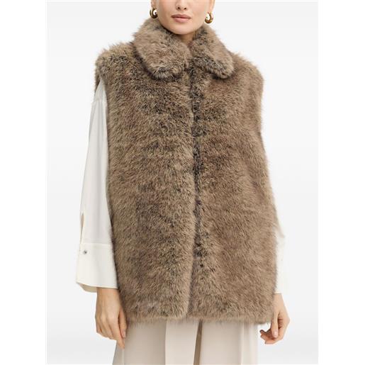 LIU JO gilet in finta pelliccia - marrone