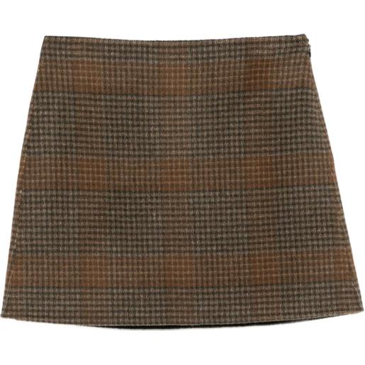 Theory minigonna tartan - marrone