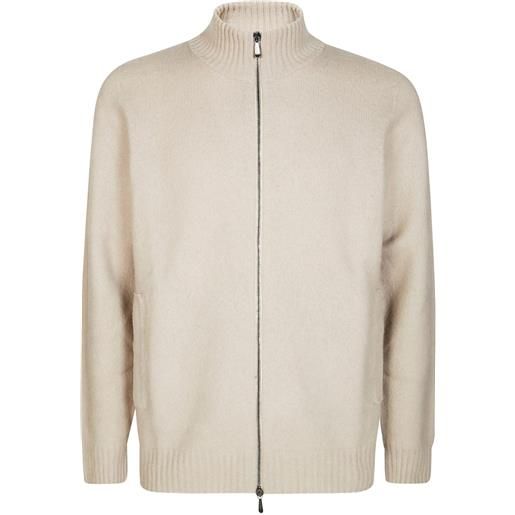 Drumohr cardigan a maniche lunghe con zip - toni neutri