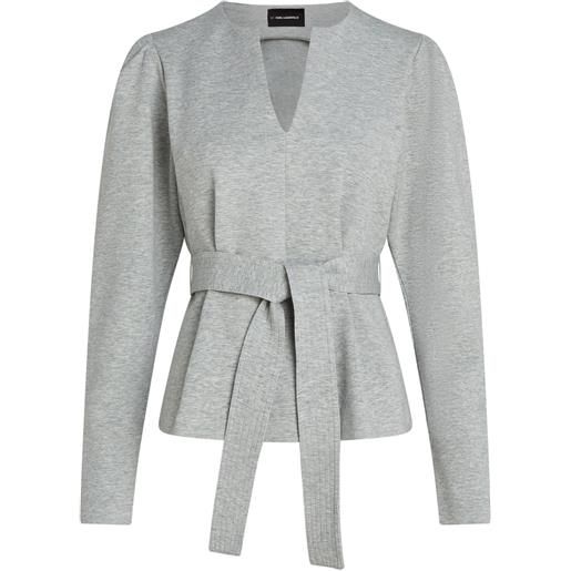 Karl Lagerfeld felpa con scollo a v - grigio