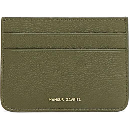 Mansur Gavriel portacarte in pelle con placca logo - verde