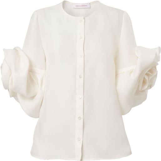 Carolina Herrera blusa rosette gazar - bianco