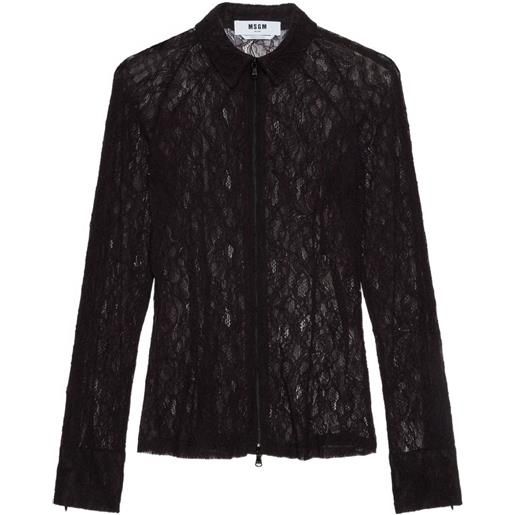 MSGM camicia a fiori - nero