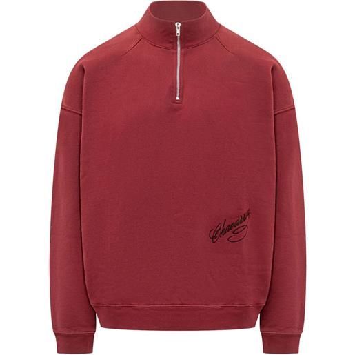 Willy Chavarria felpa bravo quarter zip - rosso
