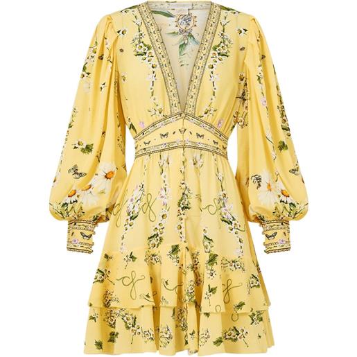 Camilla abito corto con bottoni - giallo