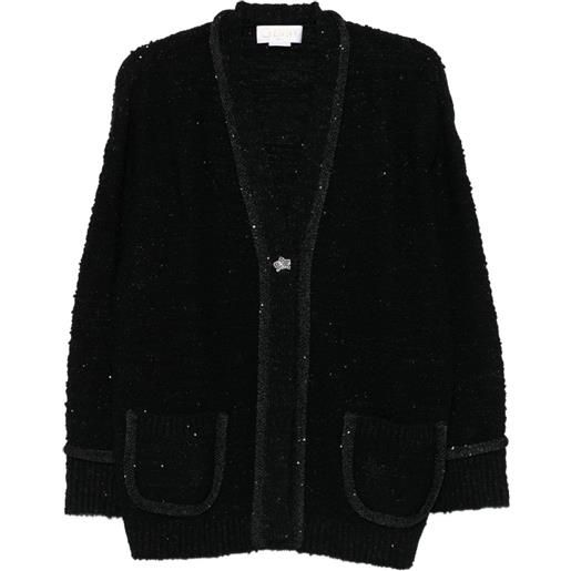 Genny cardigan con paillettes - nero