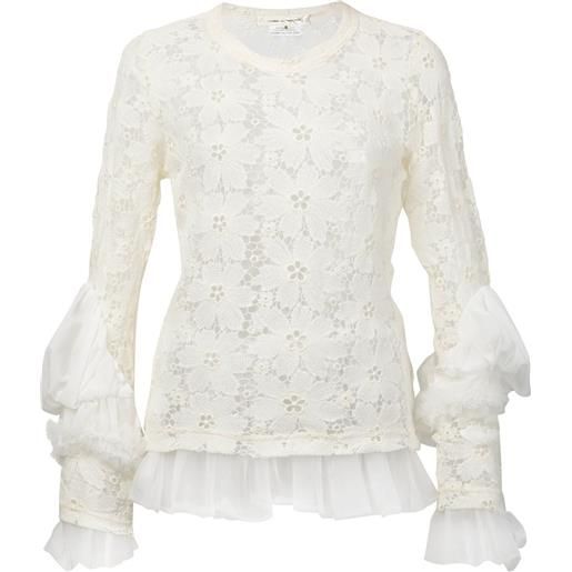 Comme Des Garçons floral lace blouse - bianco