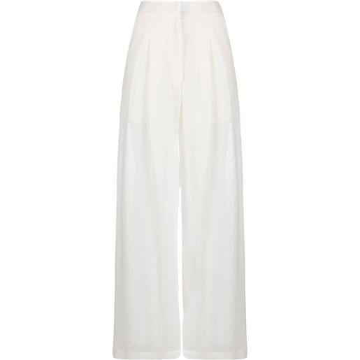 Le Kasha pantaloni sohag a vita alta - bianco