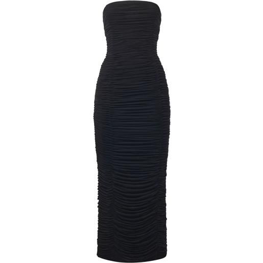 Magda Butrym abito senza spalline con ruches - nero