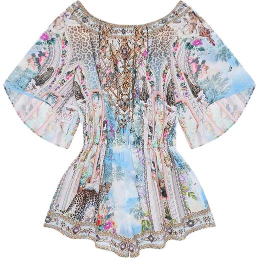 Camilla Kids tuta corta con stampa e maniche a 3/4 - blu