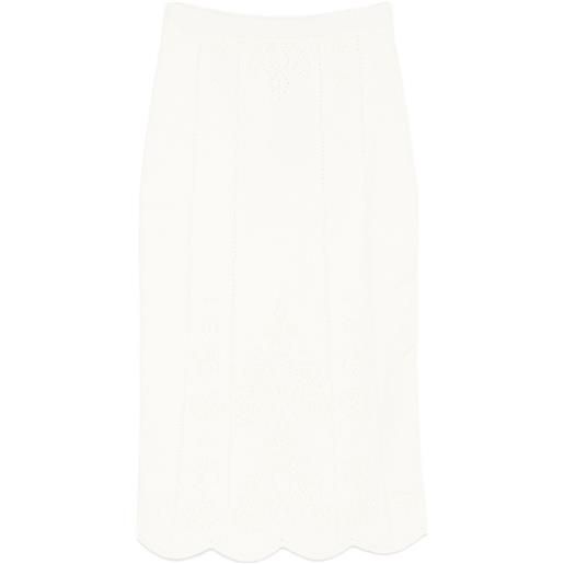 TWINSET gonna a matita con orlo a smerlo - nero