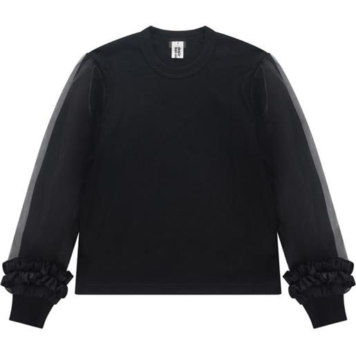 Noir Kei Ninomiya felpa con maniche con ruches - nero