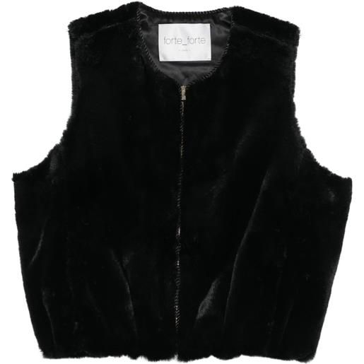 Forte Forte gilet in pelliccia sintetica - nero