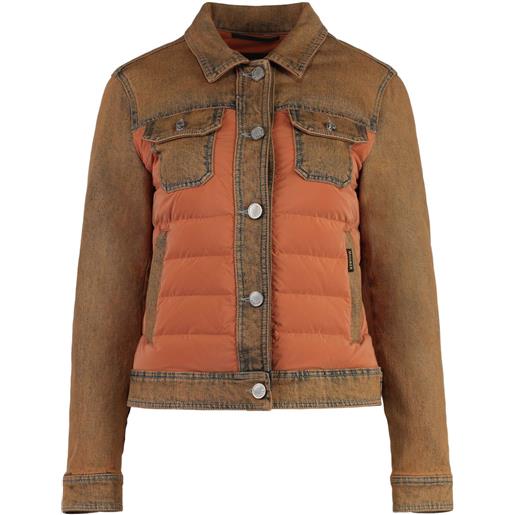 Moorer giacca denim petunia imbottita - arancione
