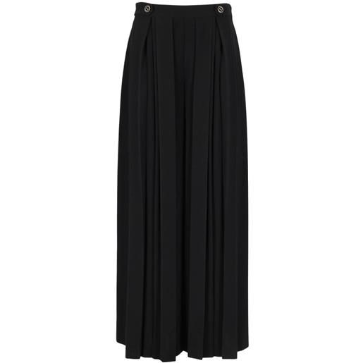 Twinset Milano pantaloni donna in crêpe plissé con bottoni nero 38,40