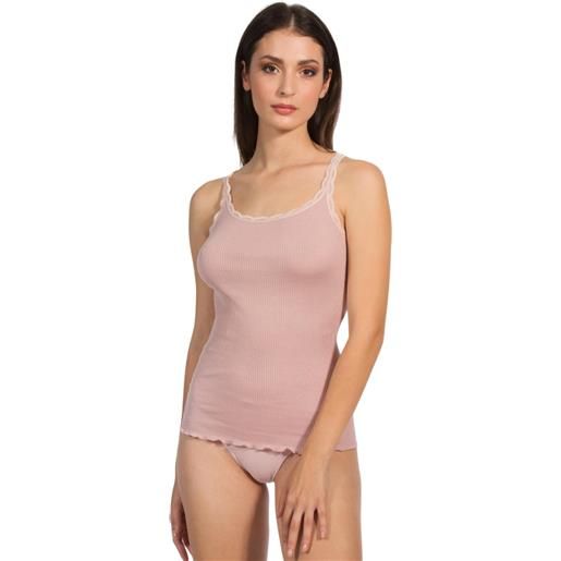 Egi top plissè giro pizzo, cotone/seta