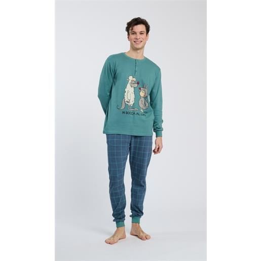 Happy people pigiama uomo "in bocca al lupo"