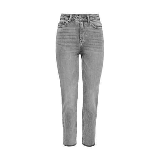 ONLY onlemily hw str ank dnm nas027 noos jeans, medium grey denim, 28w x 34l donna