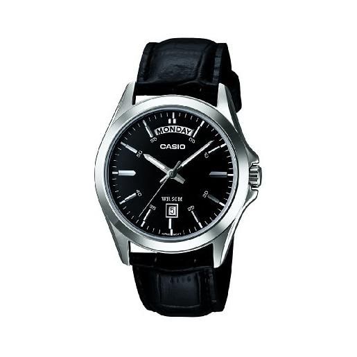 Casio mtp-1370l-1avef - orologio da polso da uomo, cinturino in pelle colore nero