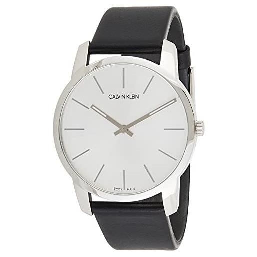 Calvin Klein orologio city k2g211c6 - analogico al quarzo da uomo in pelle genuina