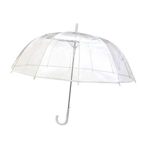 SMATI ombrello bianco sposa trasparente automatico lungo - cupola matrimonio - antivento